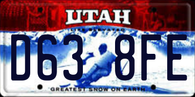 UT license plate D638FE
