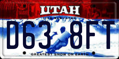 UT license plate D638FT