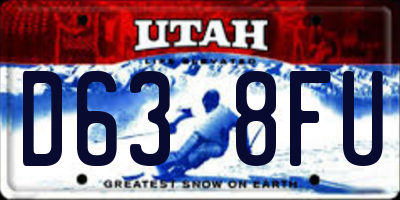 UT license plate D638FU
