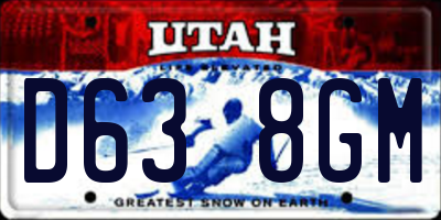 UT license plate D638GM