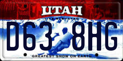 UT license plate D638HG