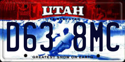 UT license plate D638MC