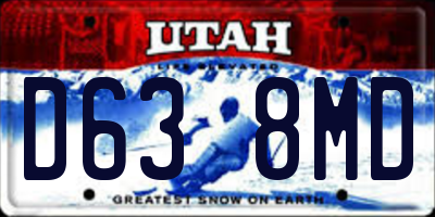 UT license plate D638MD