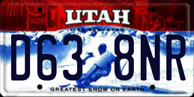 UT license plate D638NR