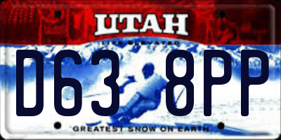 UT license plate D638PP