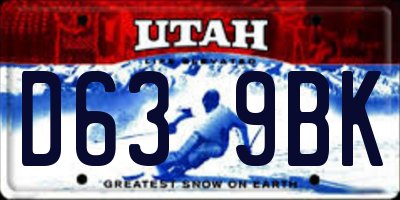 UT license plate D639BK