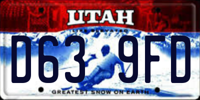UT license plate D639FD