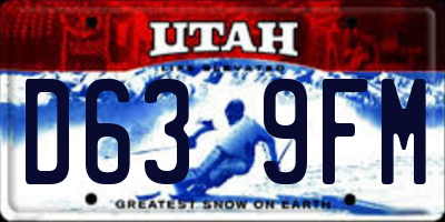 UT license plate D639FM