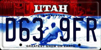 UT license plate D639FR