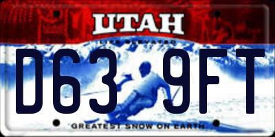 UT license plate D639FT