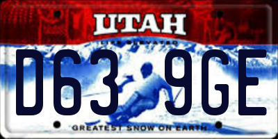UT license plate D639GE