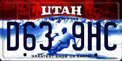 UT license plate D639HC
