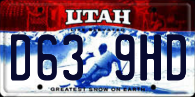 UT license plate D639HD