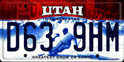 UT license plate D639HM