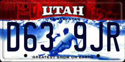 UT license plate D639JR