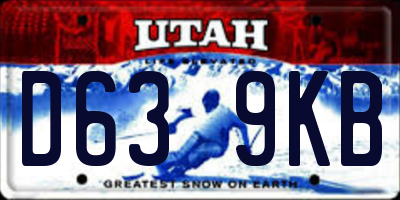 UT license plate D639KB