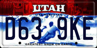UT license plate D639KE