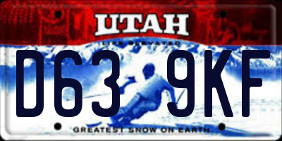 UT license plate D639KF