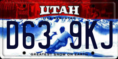 UT license plate D639KJ