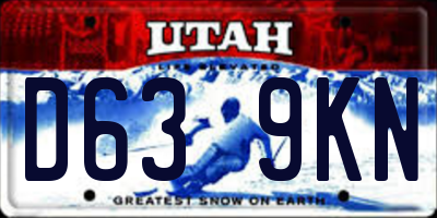 UT license plate D639KN