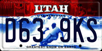 UT license plate D639KS