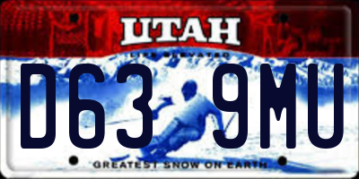 UT license plate D639MU