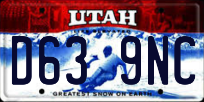 UT license plate D639NC