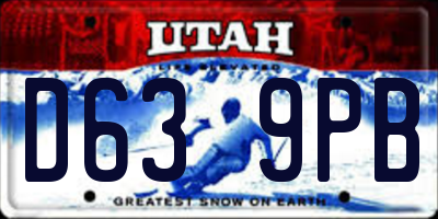 UT license plate D639PB