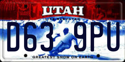 UT license plate D639PU