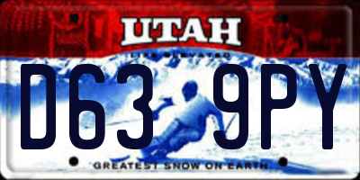 UT license plate D639PY