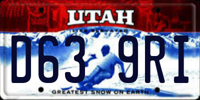 UT license plate D639RI