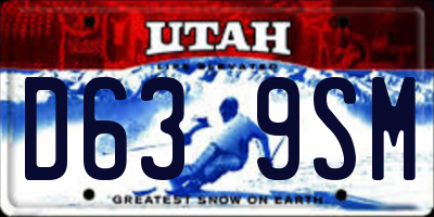 UT license plate D639SM
