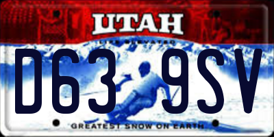 UT license plate D639SV