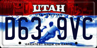 UT license plate D639VC