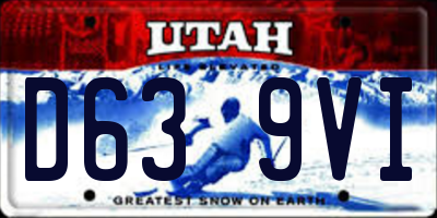 UT license plate D639VI