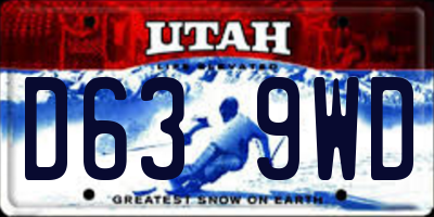 UT license plate D639WD