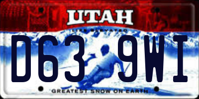 UT license plate D639WI
