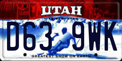 UT license plate D639WK