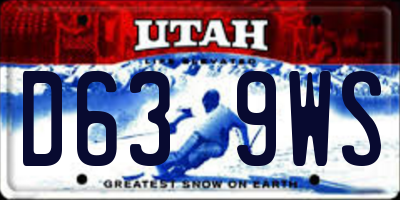 UT license plate D639WS