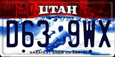 UT license plate D639WX