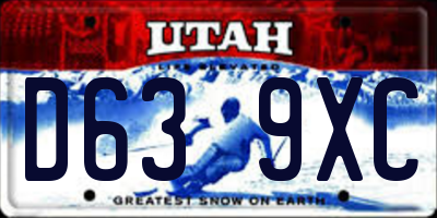 UT license plate D639XC