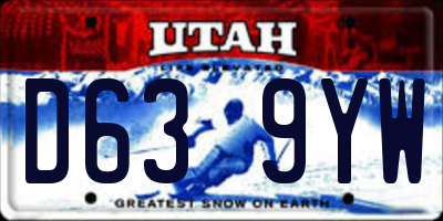 UT license plate D639YW