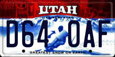 UT license plate D640AF