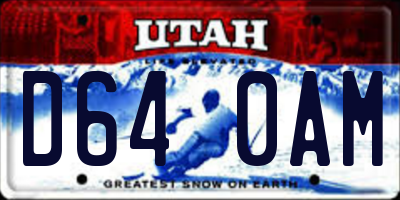 UT license plate D640AM