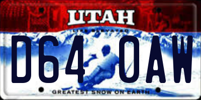 UT license plate D640AW