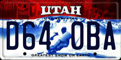 UT license plate D640BA