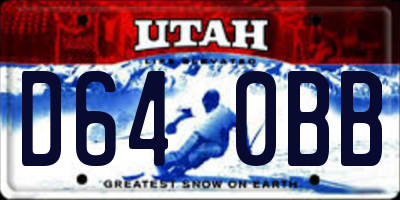 UT license plate D640BB