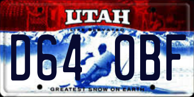 UT license plate D640BF