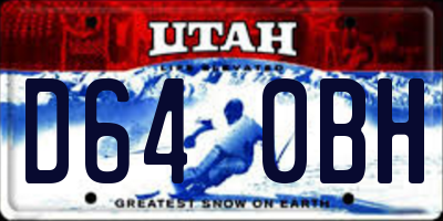 UT license plate D640BH