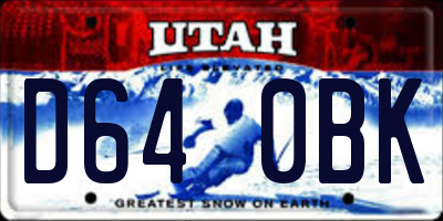 UT license plate D640BK